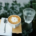 Caffe latte in the garden
