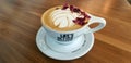 Caffe Latte with Rose Petals Royalty Free Stock Photo