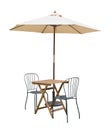 Caffe table chair parasol Royalty Free Stock Photo