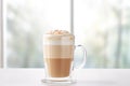 coffee latte layered with whipped cream Royalty Free Stock Photo