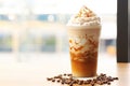 coffee latte with whipped cream Royalty Free Stock Photo