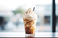 coffee latte with whipped cream Royalty Free Stock Photo