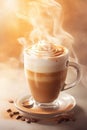 coffee latte with whipped cream Royalty Free Stock Photo