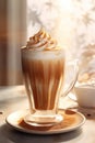 coffee latte with whipped cream Royalty Free Stock Photo