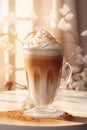 caffee latte with whipped cream