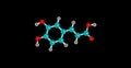 Caffeic acid molecular structure isolated on black Royalty Free Stock Photo