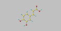 Caffeic acid molecular structure isolated on grey Royalty Free Stock Photo