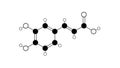 caffeic acid molecule, structural chemical formula, ball-and-stick model, isolated image hydroxycinnamic acid Royalty Free Stock Photo