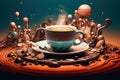 Caffeinated Dreams: Let the aroma of coffee guide you through a dreamlike journey, where reality blurs into an abstract caffeine