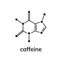 Caffeine chemical formula Royalty Free Stock Photo