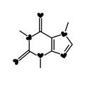 Caffeine chemical formula with hearts