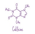 Caffeine chemical structure. Vector illustration Hand drawn