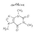 Caffeine Chemistry Molecule Formula Hand Drawn Imitation Royalty Free Stock Photo