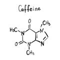 Caffeine Chemistry Molecule Formula Hand Drawn Imitation Royalty Free Stock Photo