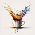 Caffeine Dreams Watercolor Espresso Cup - Generative AI