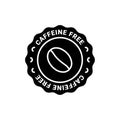 Caffeine free vector logo icon sign. Allergy decaffeinated coffee symbol health natural eco label.