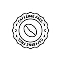 Caffeine free vector logo icon sign. Allergy decaffeinated coffee symbol health natural eco label.