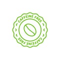 Caffeine free vector logo icon sign. Allergy decaffeinated coffee symbol health natural eco label.