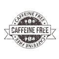 Caffeine free vintage tag with grunge effect