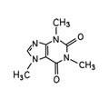 Caffeine molecular formula doodle icon, vector illustration