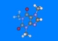 Caffeine molecular model Royalty Free Stock Photo