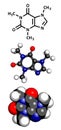 Caffeine, molecular model Royalty Free Stock Photo