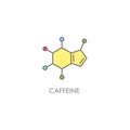 Caffeine molecular structure. Good morning chemical formula. Coffee, inspiration, motivation symbol