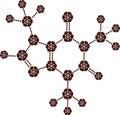 Caffeine molecule Chemical Formula made of Coffee Beans