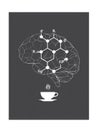 Caffeine Molecule Illustration Within Brain Icon Highlighting Its Impact on Cognitive Function and Alertness Royalty Free Stock Photo