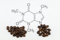 Caffeine molecule structure Royalty Free Stock Photo