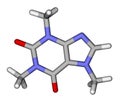 Caffeine sticks molecular model Royalty Free Stock Photo