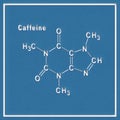 Caffeine Structural chemical formula Royalty Free Stock Photo
