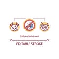 Caffeine withdrawal symptoms concept icon