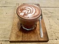 Delicious latte. Hot caffe mocha. top view. Drink. Royalty Free Stock Photo