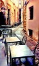 Outdoor cafÃÂ© tables in Italy