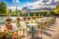 CafÃÂ© Terrace in Tuileries Garden, Paris Royalty Free Stock Photo