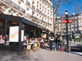 Cafes People Metro Entrance Trocadero Paris France Royalty Free Stock Photo