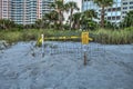 Cage around a sea turtle nest along Vanderbilt Beach