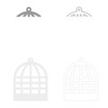 Cage for bird silhouette vintage captivity concept set icon grey black color vector illustration image flat style solid fill Royalty Free Stock Photo