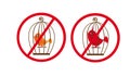 Cage birds prohibited symbol