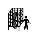 Cage Black Icon, Vector Illustration, Isolate On White Background Label. EPS10 Royalty Free Stock Photo