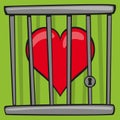 A heart is imprisoned to symbolize forbidden love.