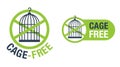 Cage-Free label for meat of birds living in nature Royalty Free Stock Photo