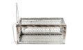 Cage mousetrap isolated on white background Royalty Free Stock Photo