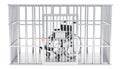 Cage, prison cell with manual wheelchair, 3D rendering