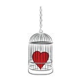 Cage with red heart Royalty Free Stock Photo