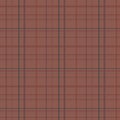 Cage tartan fabric line pattern seamless dark brown red cherry wool vector background Royalty Free Stock Photo