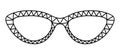 Caged frame glasses fashion accessory illustration. Sunglass front view for Men, women, unisex silhouette style flat rim