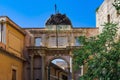 Cagliari historic gate of the former Royal Arsenal - Portale ex Regio Arsenale - nowadays entrance to the museums citadel in Royalty Free Stock Photo