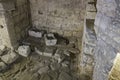 Cagliari, Italy - 9 jan 2024: Interior of a kitchen in a Romanesque house